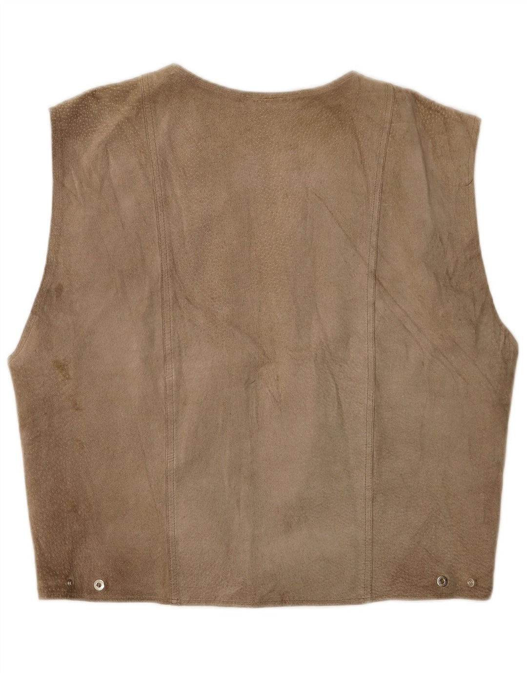 Chaleco vintage de ante para hombre beige medio