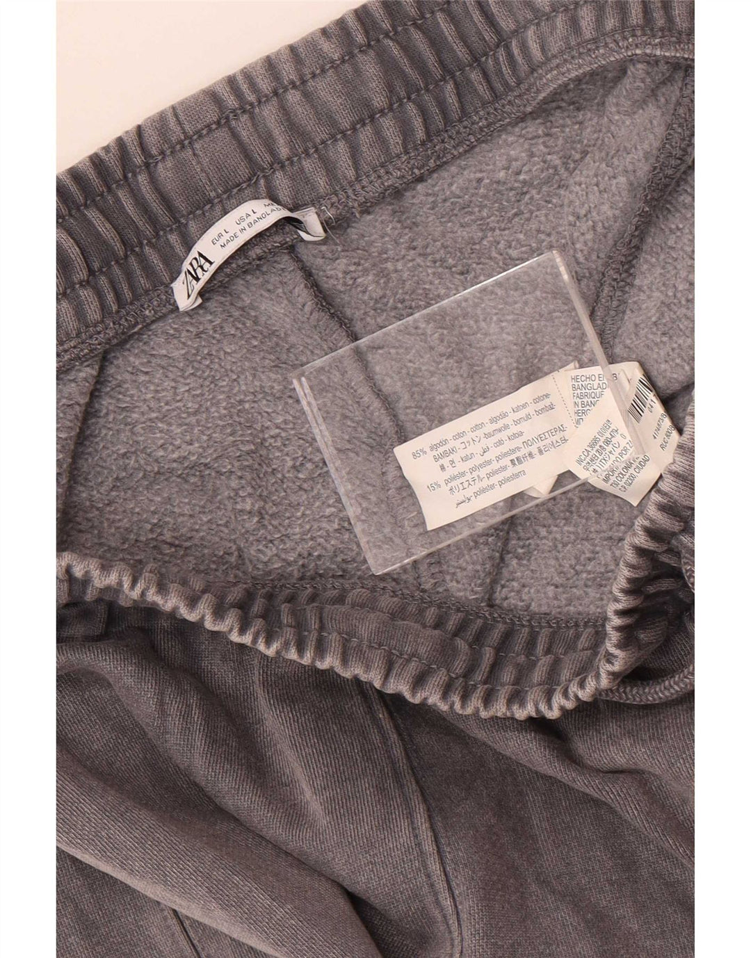 Zara Mujer Pantalón Ancho De Chándal Grande Algodón Gris