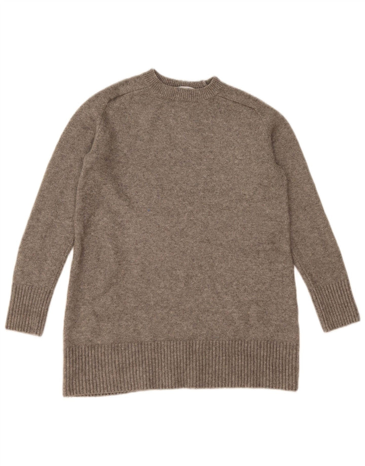 Zara - Jersey con cuello barco para mujer, talla 40, poliéster moteado en gris medio