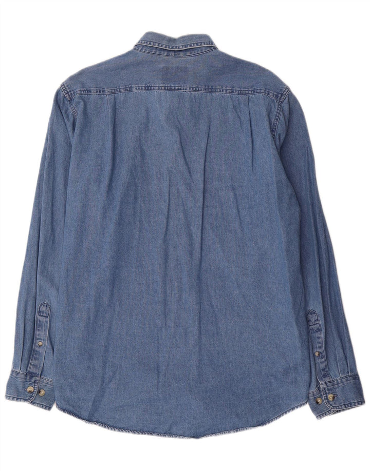Wrangler Camisa Vaquera Para Hombre Algodón Azul Grande