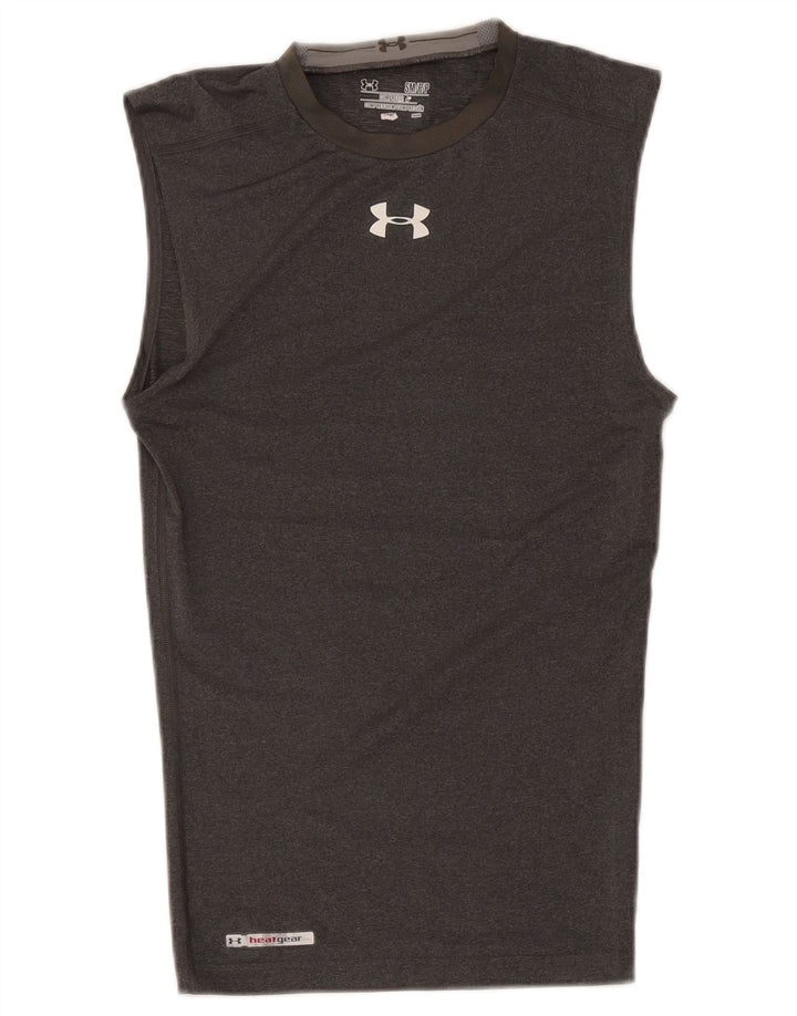 Under Armour Camiseta sin mangas Heat Gear para hombre, talla pequeña, gris