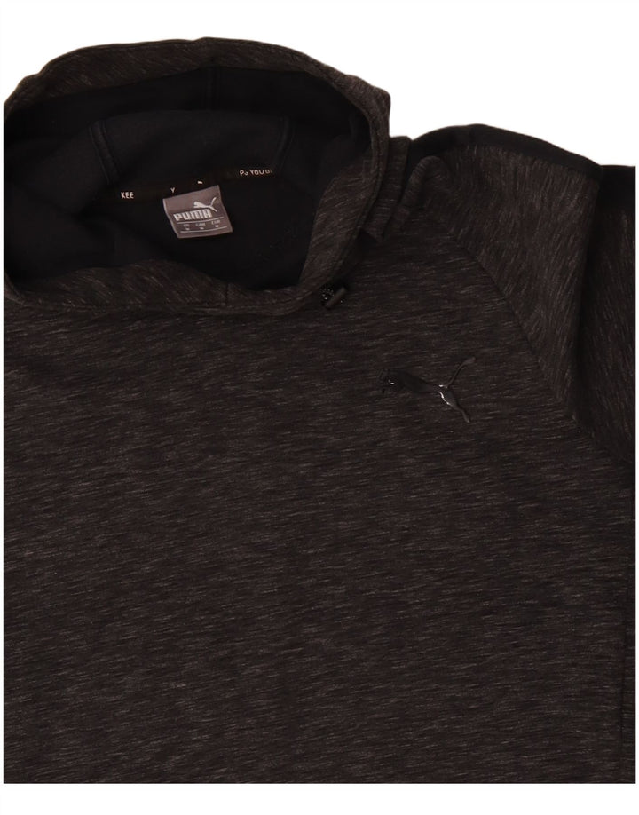 Puma Hombre Sudadera Con Capucha Jersey De Algodón Moteado Gris Medio