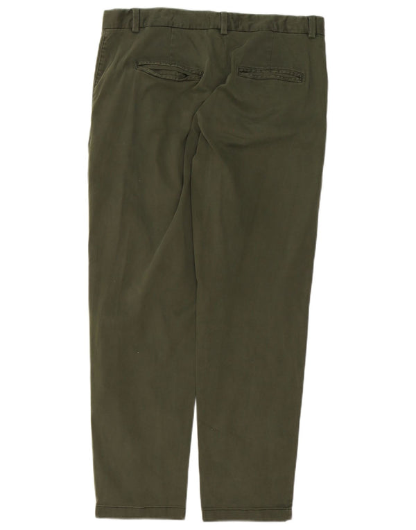 Marks & Spencer Pantalones chinos rectos para mujer UK 12 Medium W32 L27 Verde
