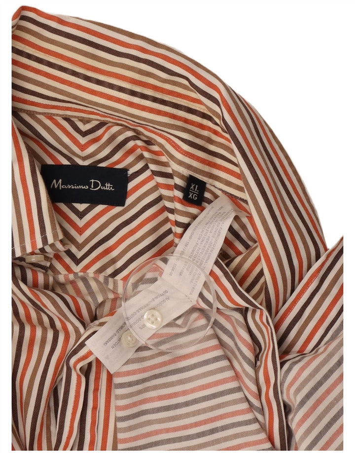 Camisa Massimo Dutti Hombre XL Algodón Rayas Multicolor