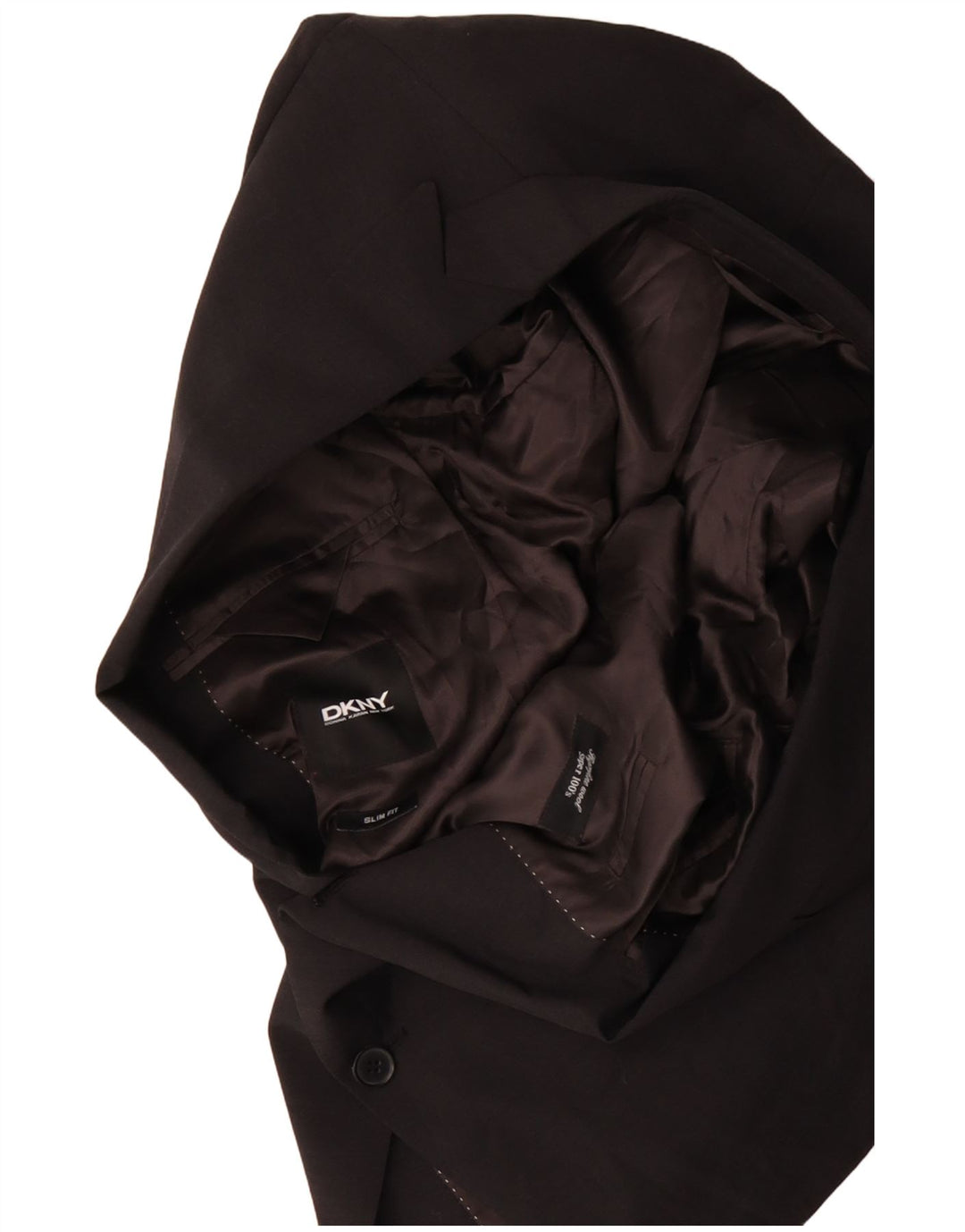 Dkny Chaqueta tipo blazer entallada con 2 botones para hombre UK 40 Large Lana marrón