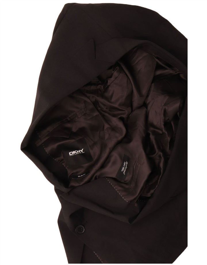 Dkny Chaqueta tipo blazer entallada con 2 botones para hombre UK 40 Large Lana marrón