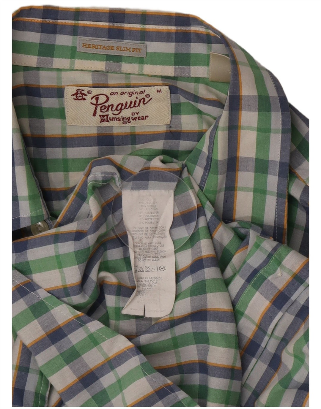 Camisa Heritage Slim Fit De Algodón A Cuadros Verde Medio De Penguin Hombre