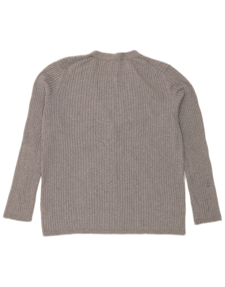 Gap Suéter Cárdigan para Mujer UK 44 Grande Gris Algodón Clásico
