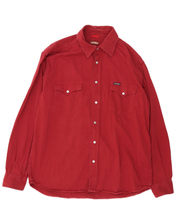 CARRERA Camisa Vaquera Hombre XL Algodón Burdeos