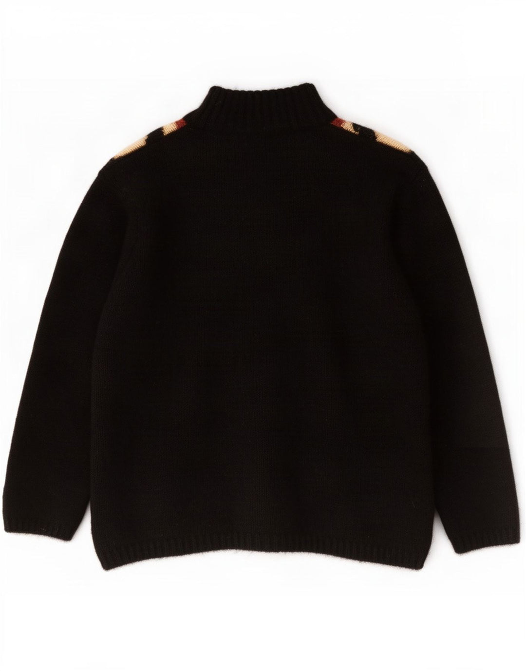 Nagpal Suéter tipo jersey con cuello y cremallera para hombre Small Black Argyle/Diamond
