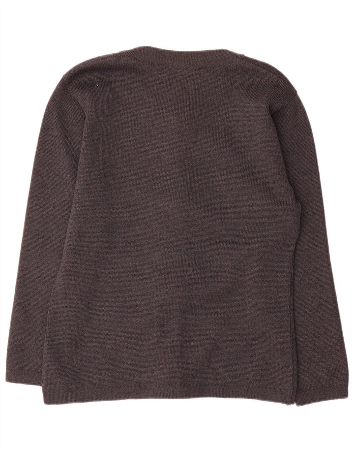Vintage mujer oversized Cardigan suéter Reino Unido 10 pequeña lana gris