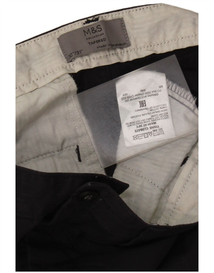 Marks & Spencer Pantalón chino cónico para hombre W30 L31 Algodón azul marino