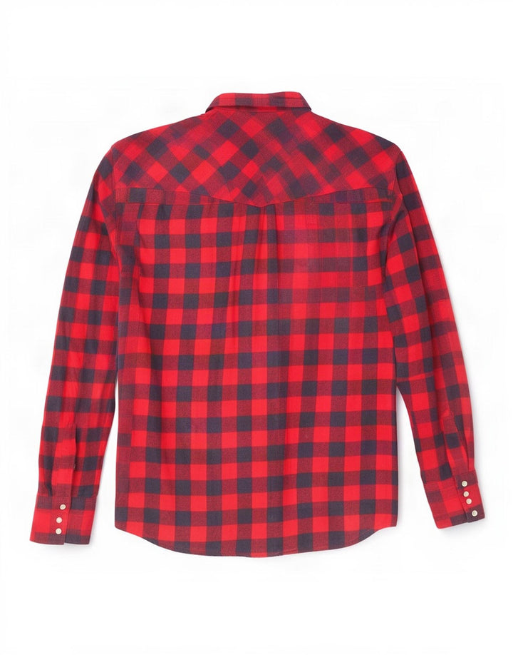 Wrangler Camisa De Franela De Algodón A Cuadros Rojo Medio Para Hombre