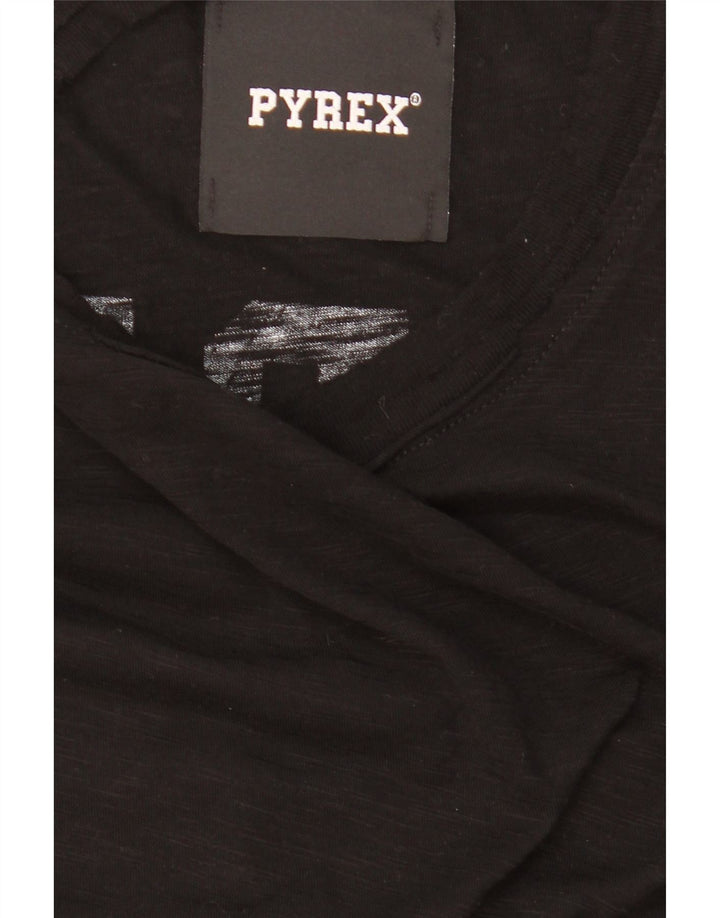Pyrex Top gráfico para mujer manga 3/4 UK 46 Grande Negro