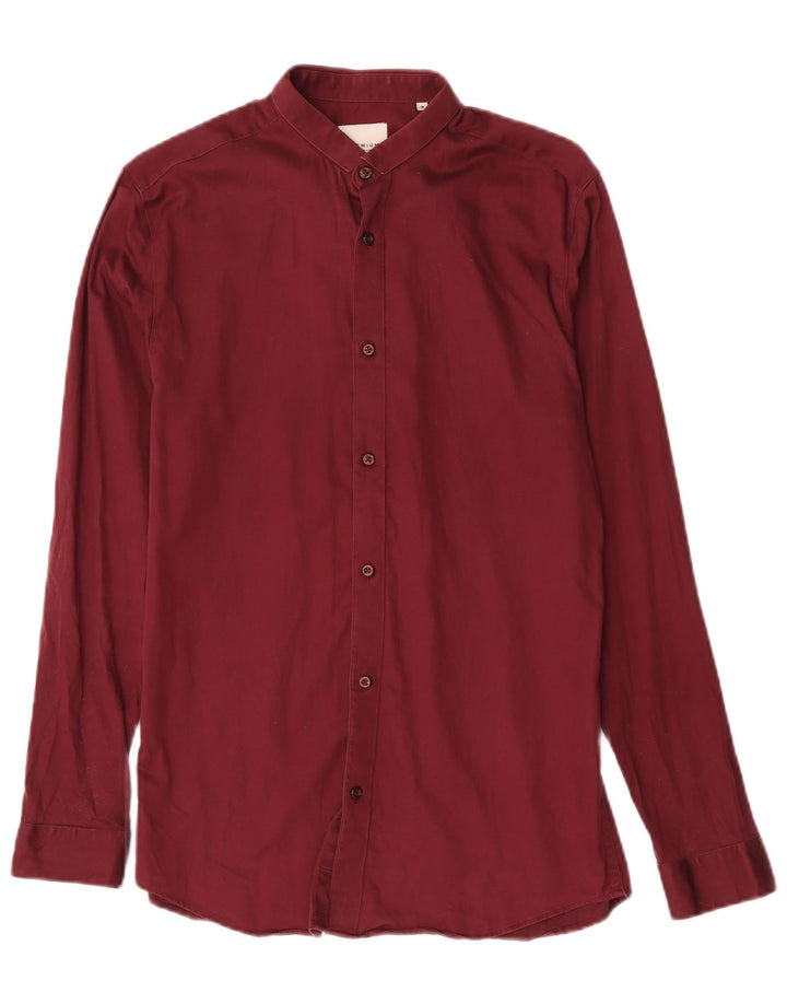 Camisa Jack & Jones para hombre talla 40 mediana algodón burdeos