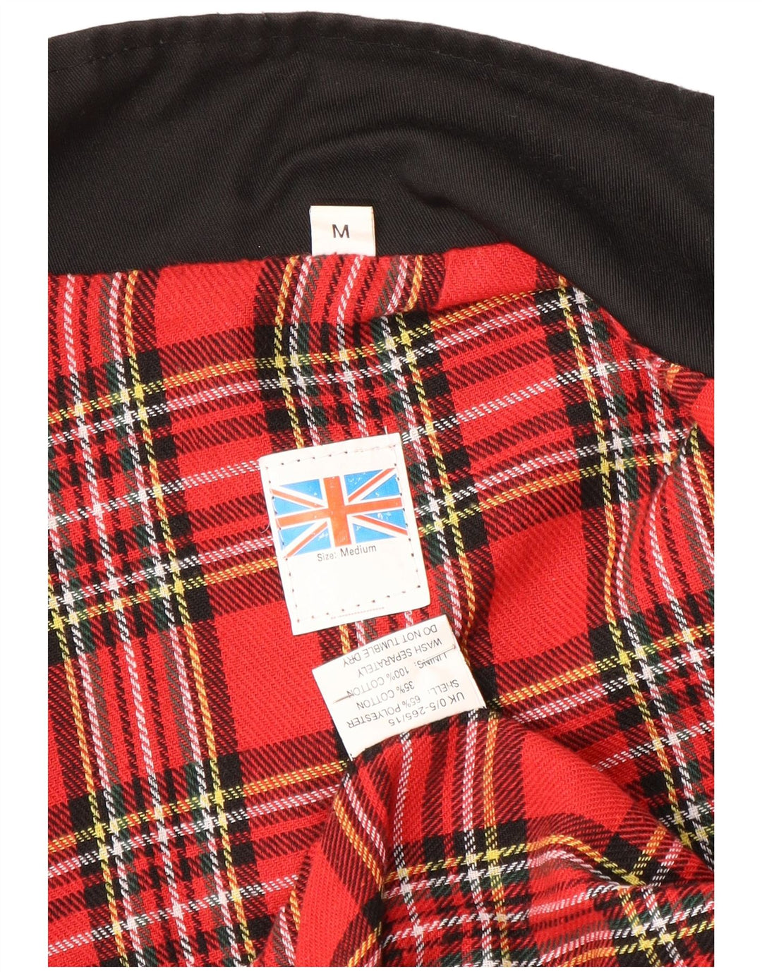 Vintage Mens Bomber Chaqueta Reino Unido 38 Medio Negro Poliéster