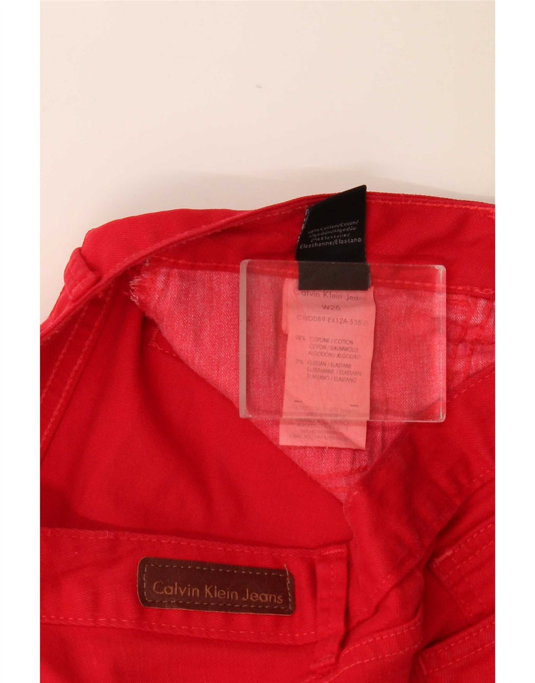 Calvin Klein Shorts De Mezclilla Para Mujer W26 Pequeño Algodón Rojo