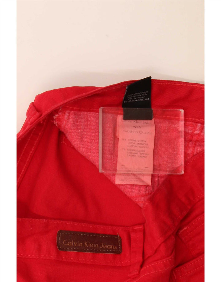 Calvin Klein Shorts De Mezclilla Para Mujer W26 Pequeño Algodón Rojo