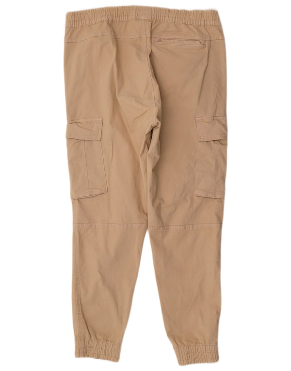 Zara Mens Joggers Cargo Pantalones EU 44 Grande W34 L29 Algodón Beige