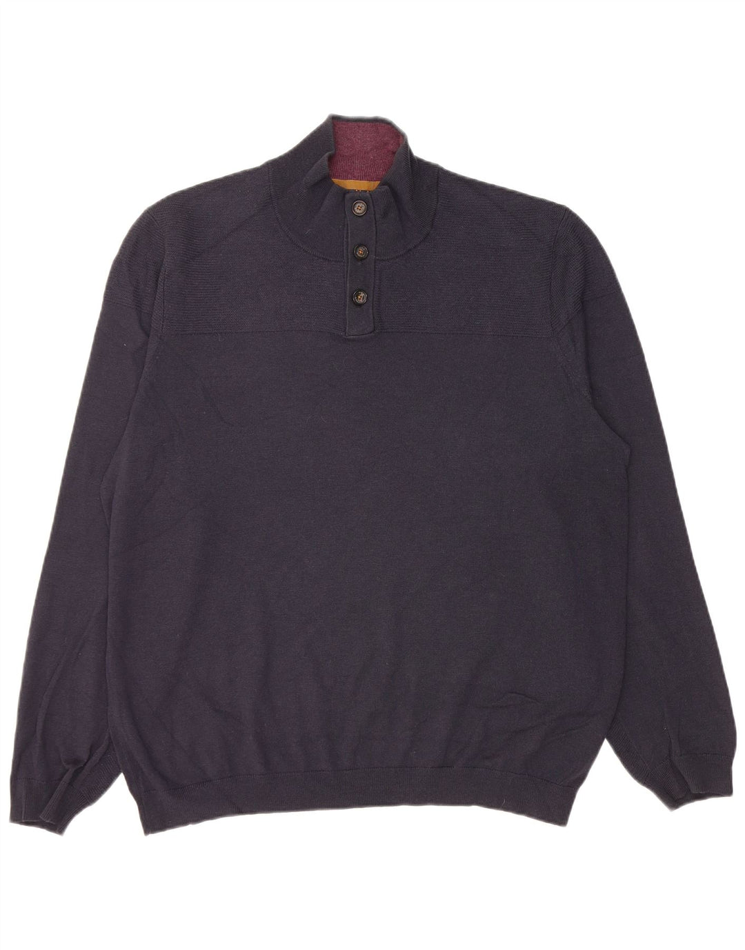 Ted Baker - Jersey para hombre con cuello y botones, talla 6, 2XL, lana azul marino