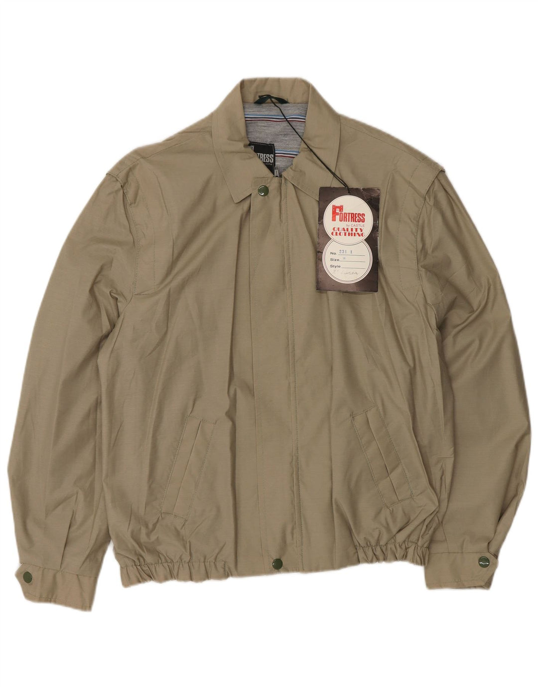 VINTAGE Chaqueta Bomber para Hombre Reino Unido 38 Beige Medio