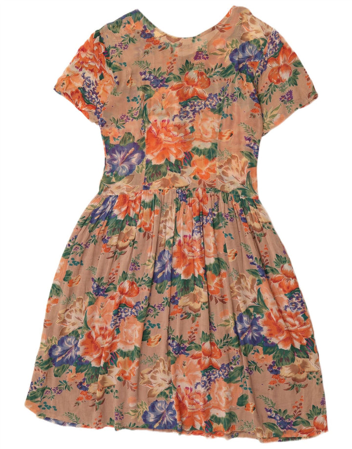 Vestido Vintage Mujer A-Line IT 44 Medio Multicolor Floral