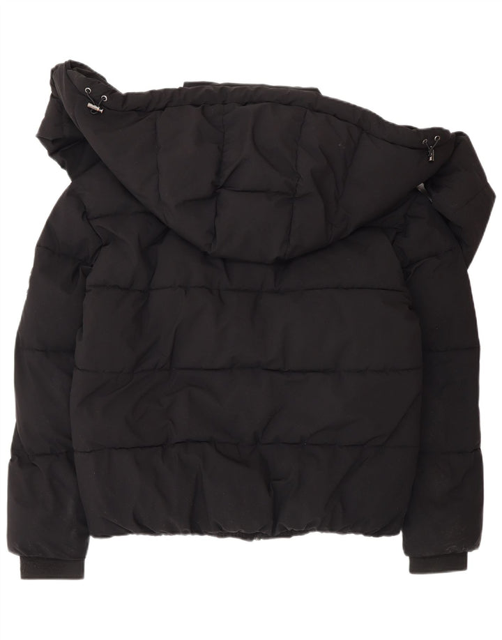 Dkny Chaqueta acolchada con capucha para mujer UK 6 XS Negro Poliéster Invierno