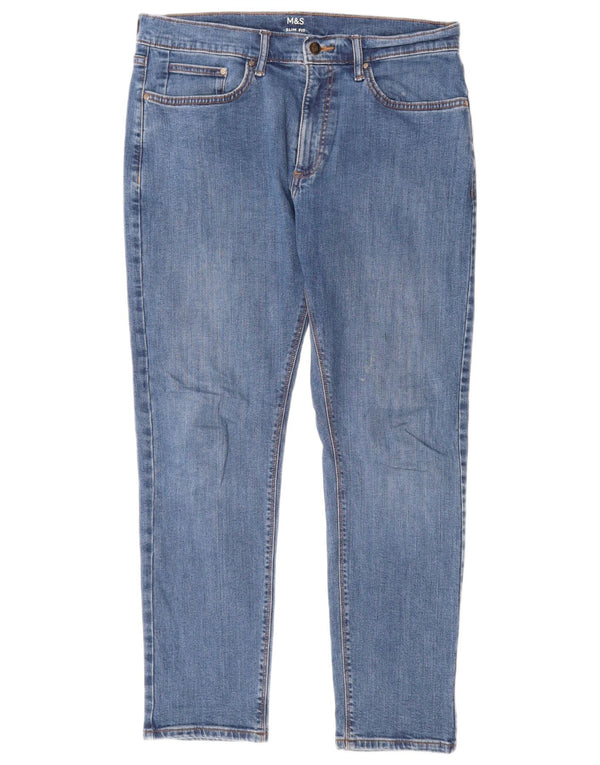 Vaqueros ajustados para mujer Marks & Spencer W32 L29 Algodón azul