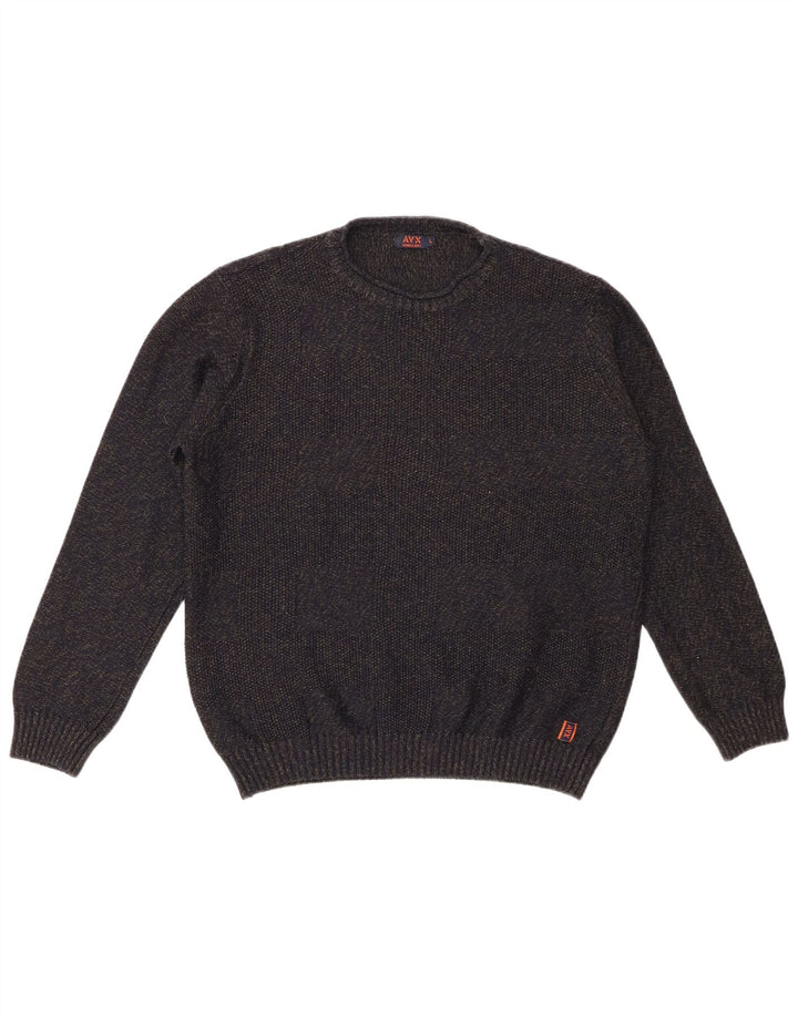 AVIREX Suéter tipo jersey con cuello redondo para mujer UK 40 Grande Azul marino moteado