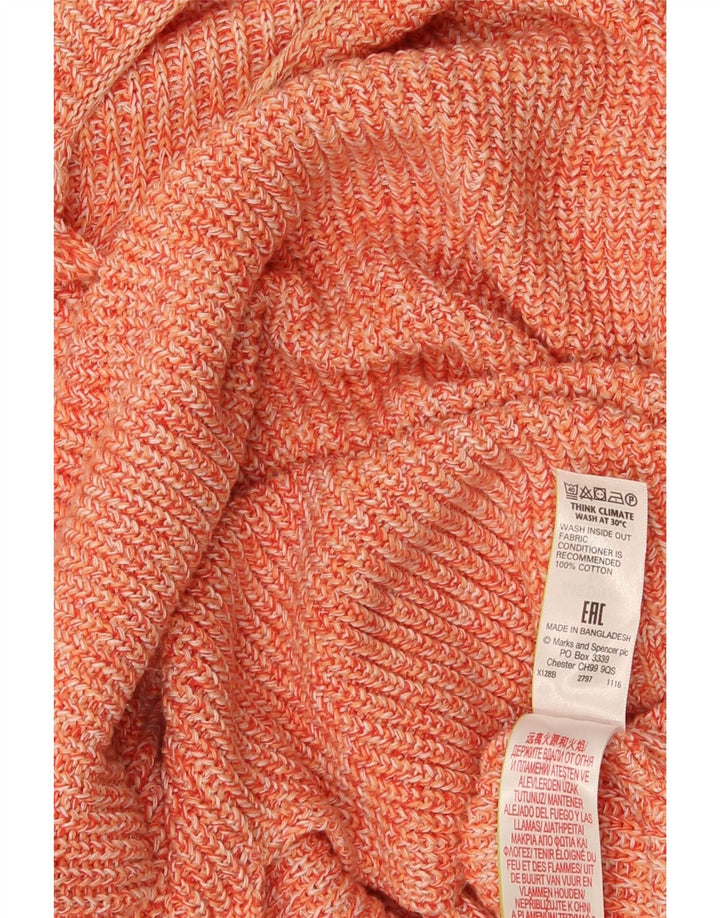 Marks & Spencer Suéter tipo jersey con cuello barco para mujer, Reino Unido 44, mediano, moteado en naranja