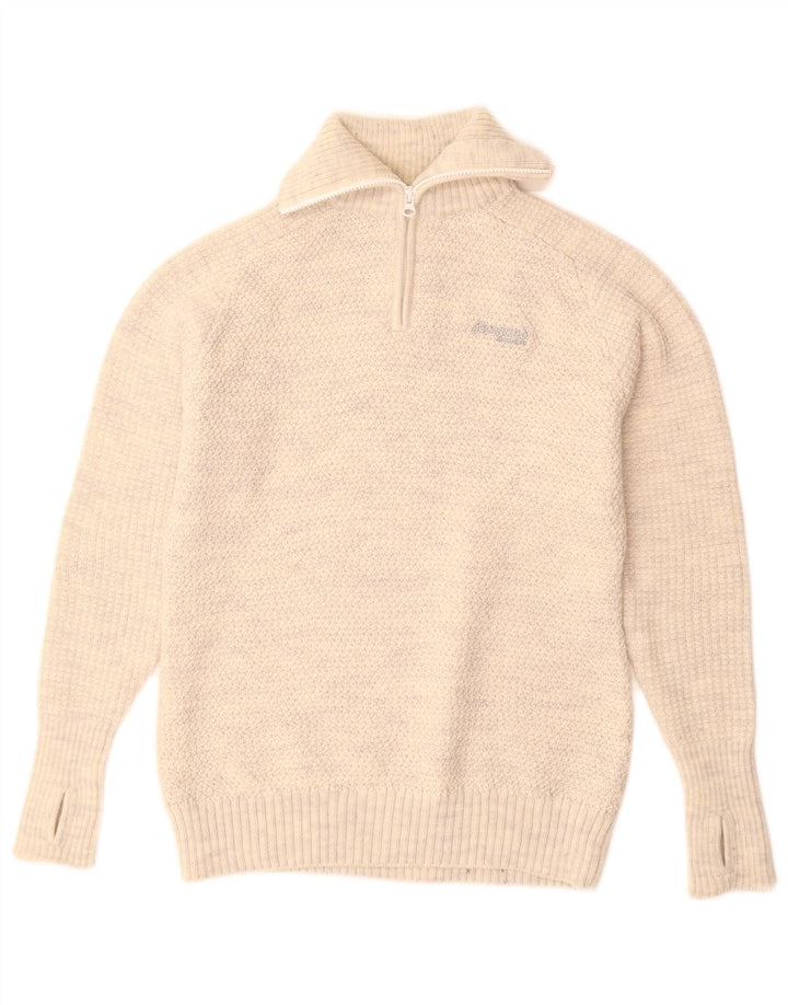 Bergans Jersey De Cuello Con Cremallera Para Hombre De Lana Merino Moteada En Beige Medio