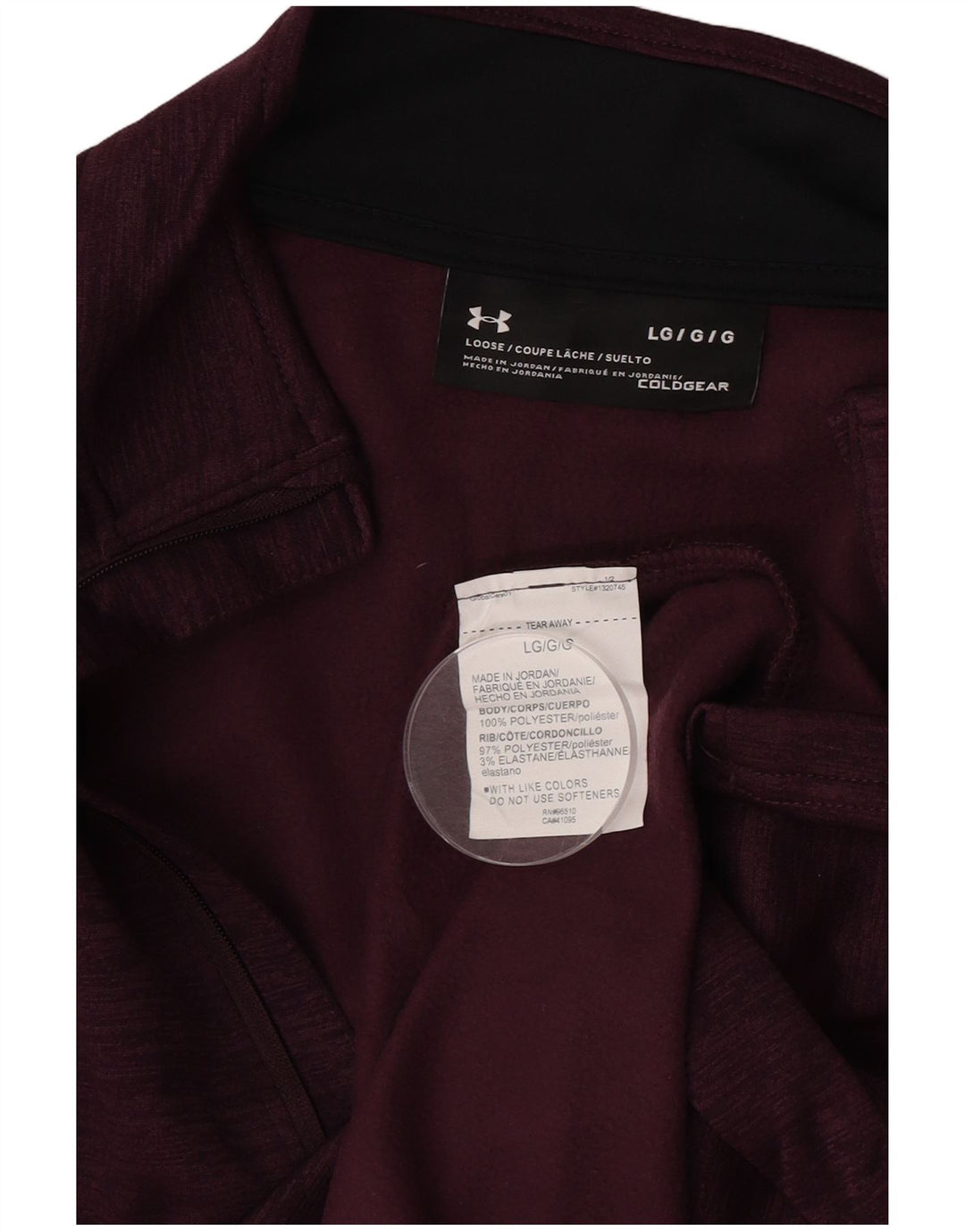 Under Armour Cold Gear - Chándal holgado para hombre, talla grande, color burdeos