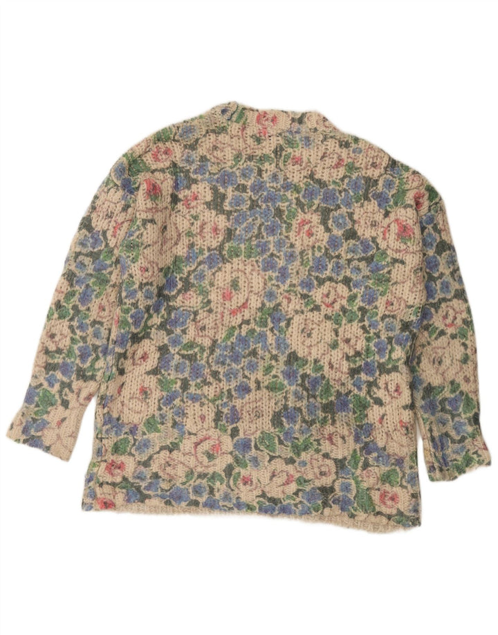 ZARA Jersey de cuello redondo para mujer, talla 40, talla pequeña, multicolor floral