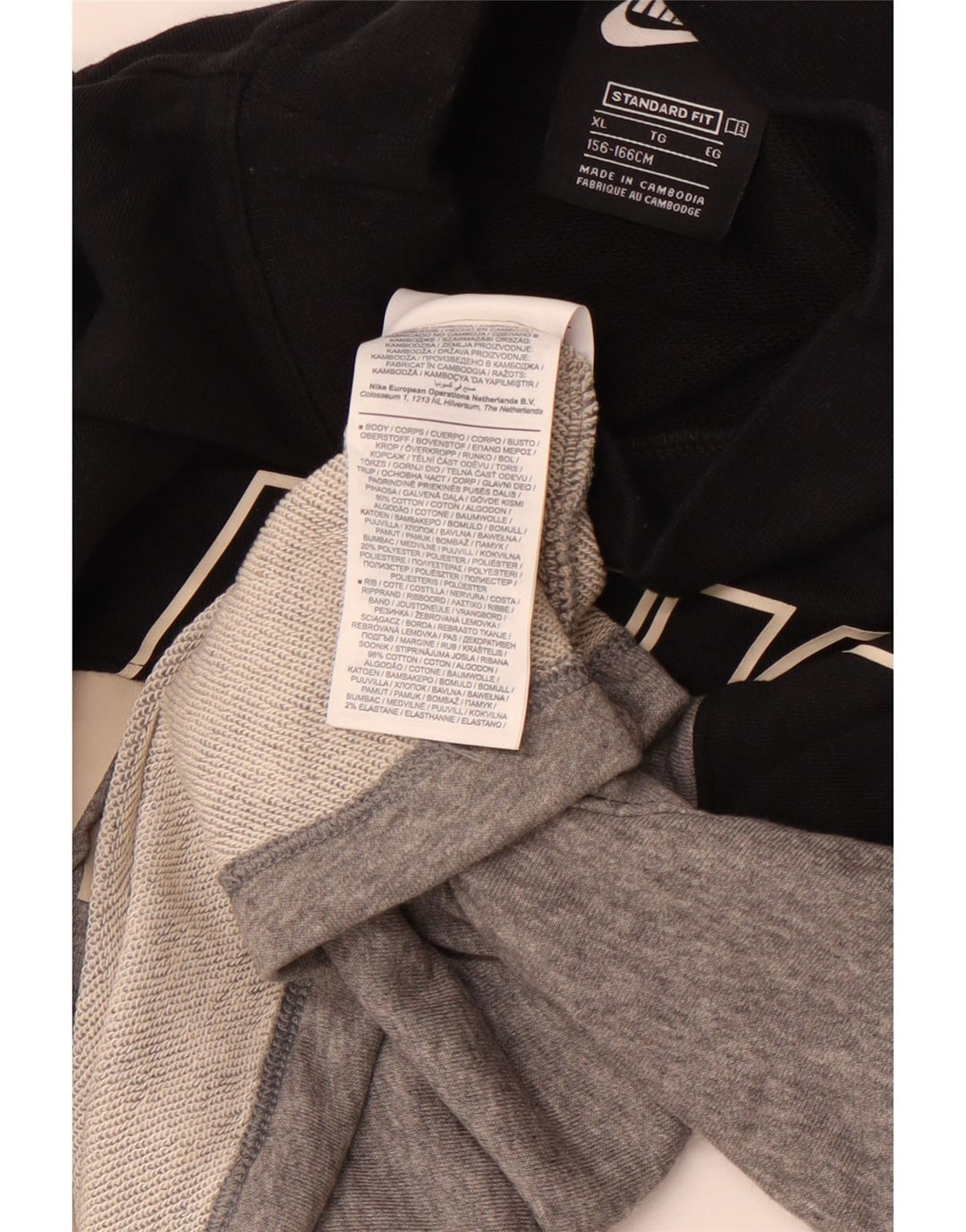 NIKE Sudadera corta de ajuste estándar para niñas 13-14 años XL Gris