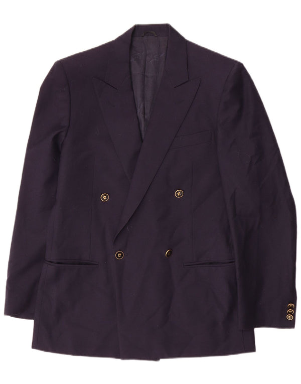 Pierre Cardin Chaqueta tipo blazer con doble botonadura para hombre IT 46 Small Lana azul marino