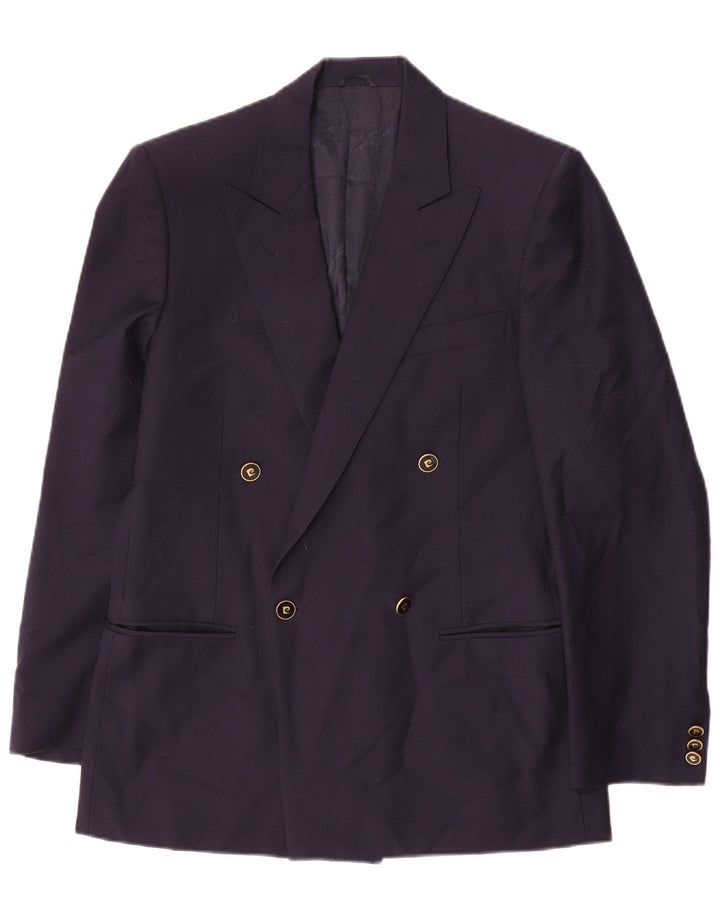 Pierre Cardin Chaqueta tipo blazer con doble botonadura para hombre IT 46 Small Lana azul marino
