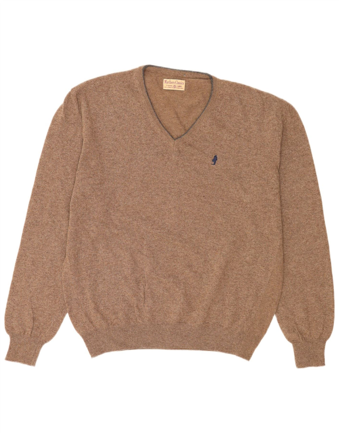 Marlboro Classics Jersey con cuello en V para hombre XL Lana beige
