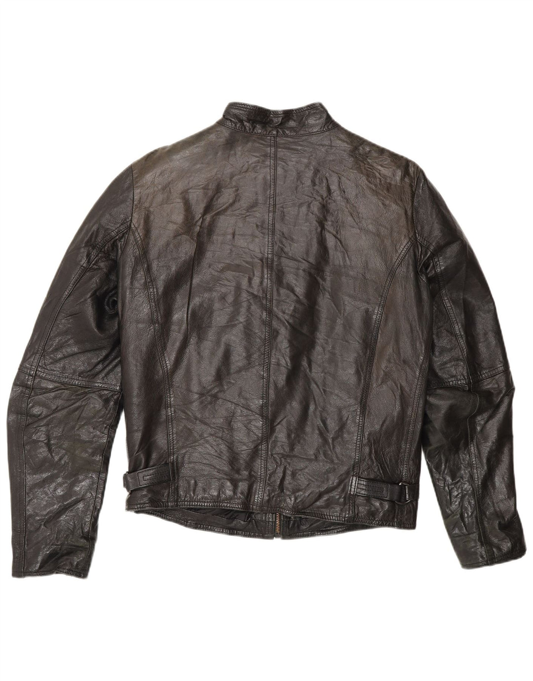 Rifle Mujer Cuero Racer Chaqueta Uk 14 Mediano Negro