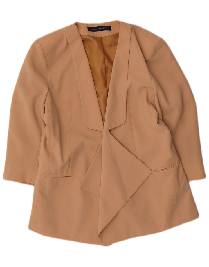 French Connection Chaqueta tipo blazer de manga 3/4 para mujer, talla 44, color beige medio