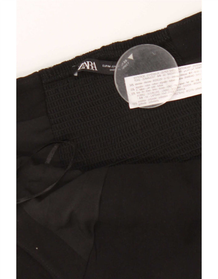 Zara Mujer Crop Halter Top UK 42 Medium Viscosa Negra