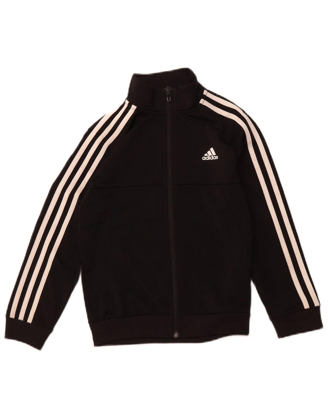 ADIDAS Boys Aeroready Chándal Top Chaqueta 7-8 Años Negro Poliéster
