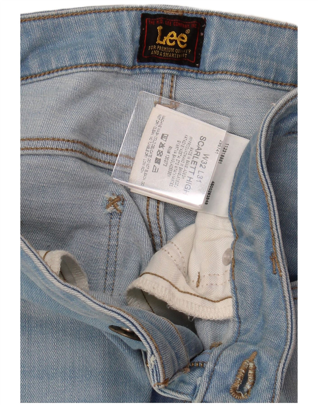 LEE Mujer Scarlett High Skinny Jeans W32 L28 Algodón Azul