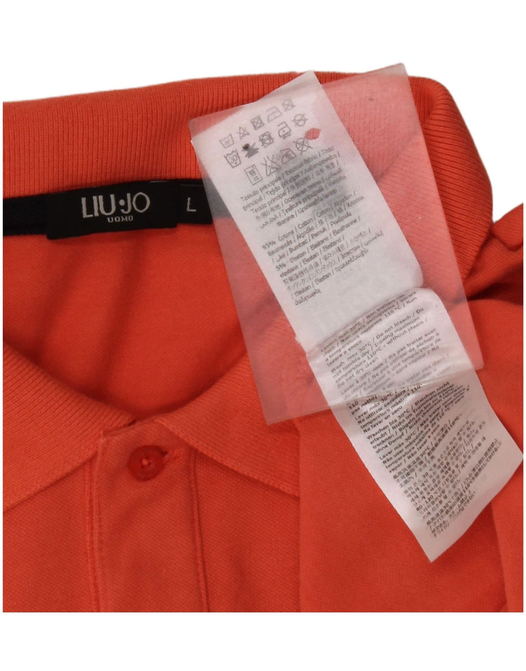 LIU JO Polo para Hombre Grande Naranja Algodón