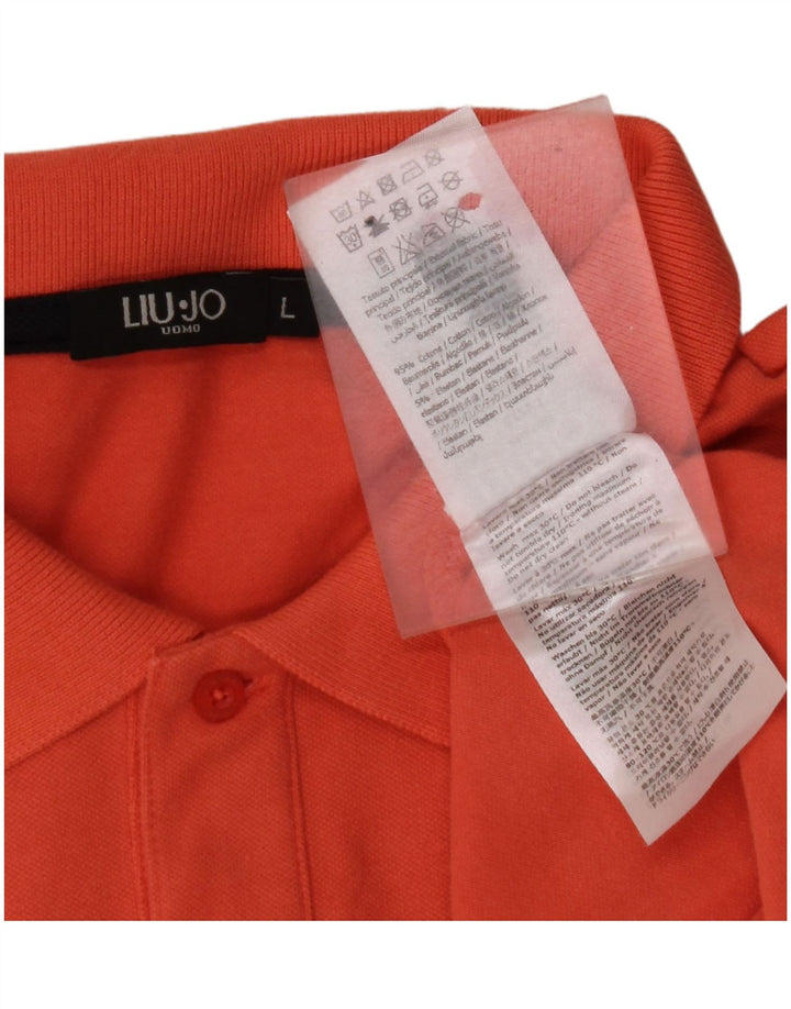 LIU JO Polo para Hombre Grande Naranja Algodón