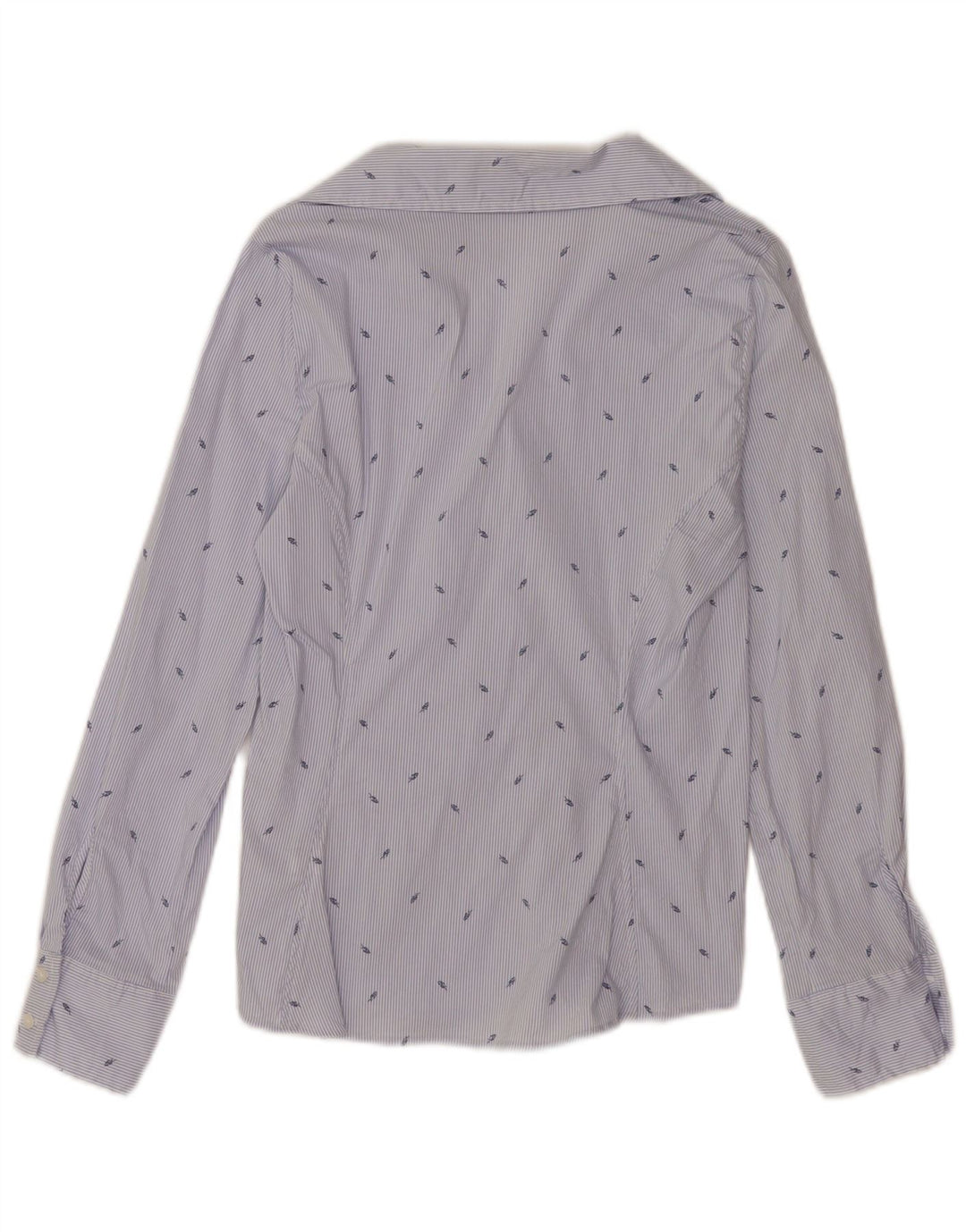 Zara Camisa Mujer UK 40 Algodón Rayas Azul Medio