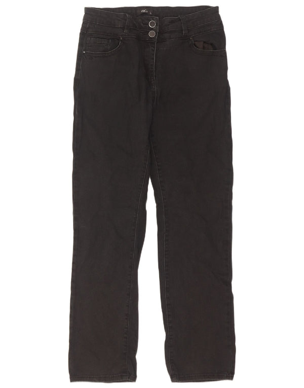 M&Co Vaqueros rectos de cintura alta para mujer UK 12 Medium W30 L30 Negro