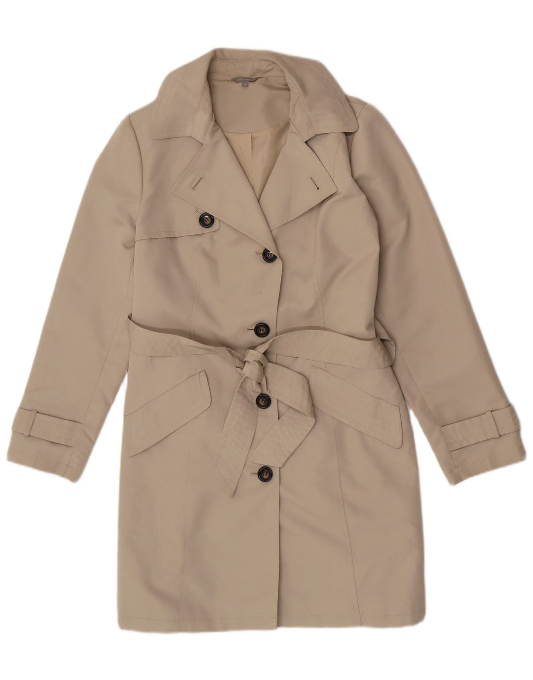 Marks & Spencer Gabardina para mujer UK 40 Medio Beige Poliéster Clásico