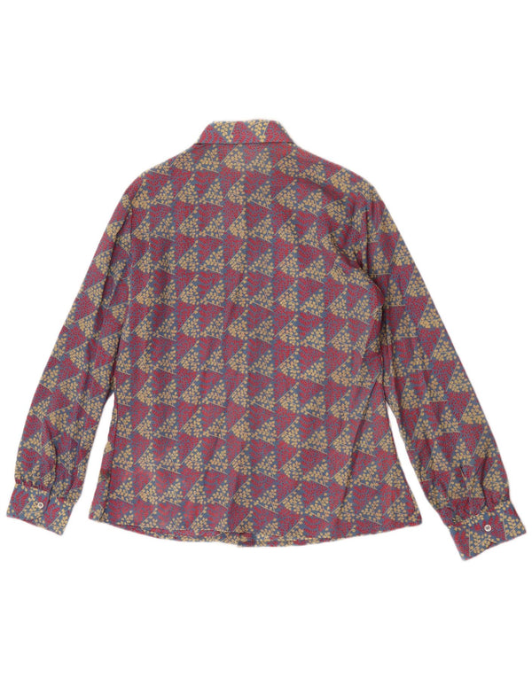 Camisa vintage para mujer ES 40 XL Multicolor Geométrico