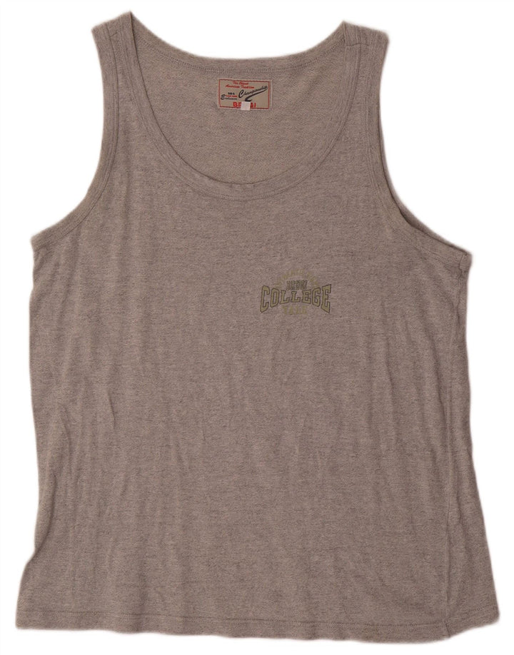 Brugi Hombre Chaleco Top Grande Gris Algodón