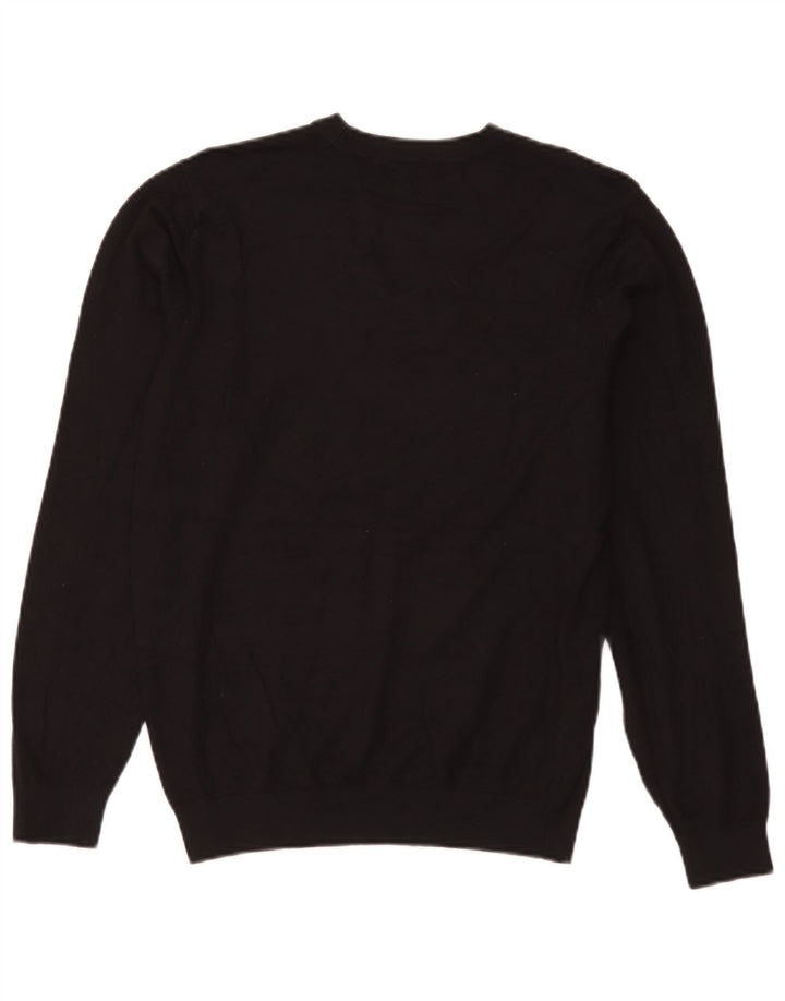 Zara - Jersey de cuello redondo para mujer, talla 40, talla mediana, viscosa negra